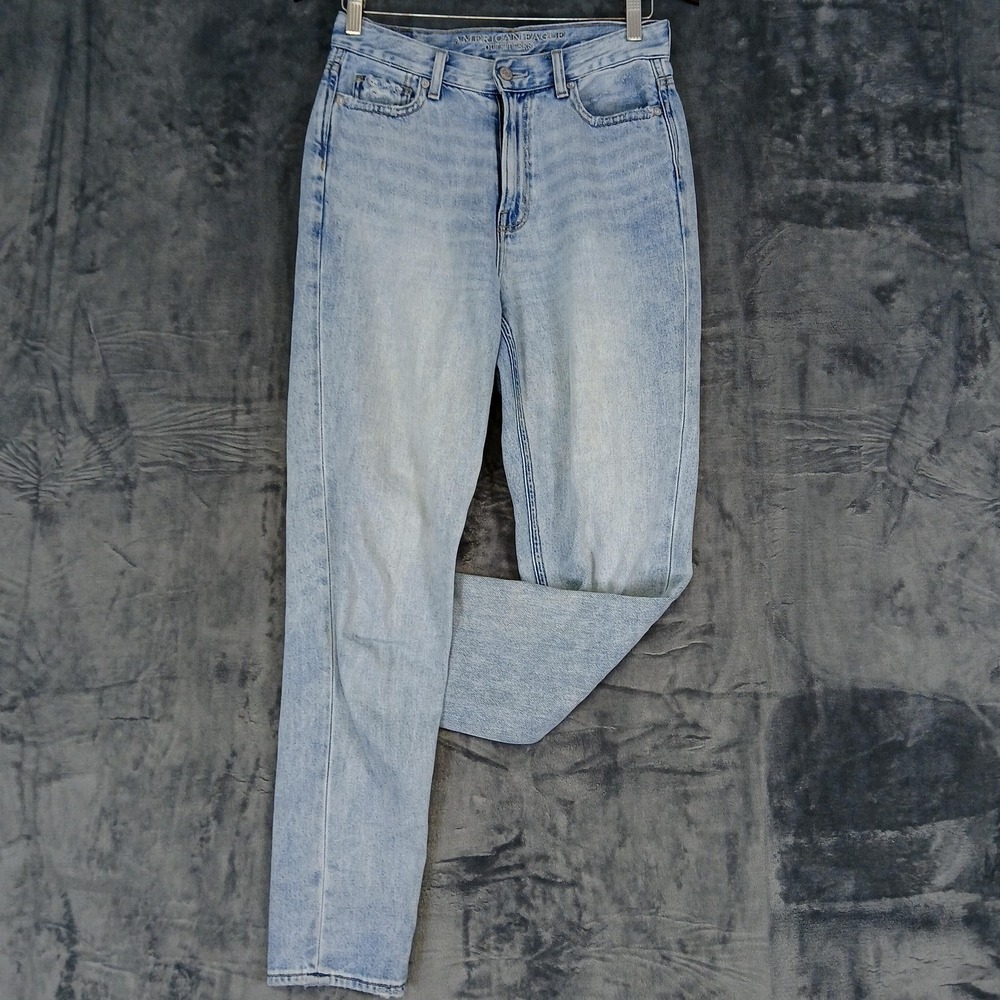 American Eagle Outfitters Jeans Womens 4‎ Long Light Wash Mom Jean High Rise